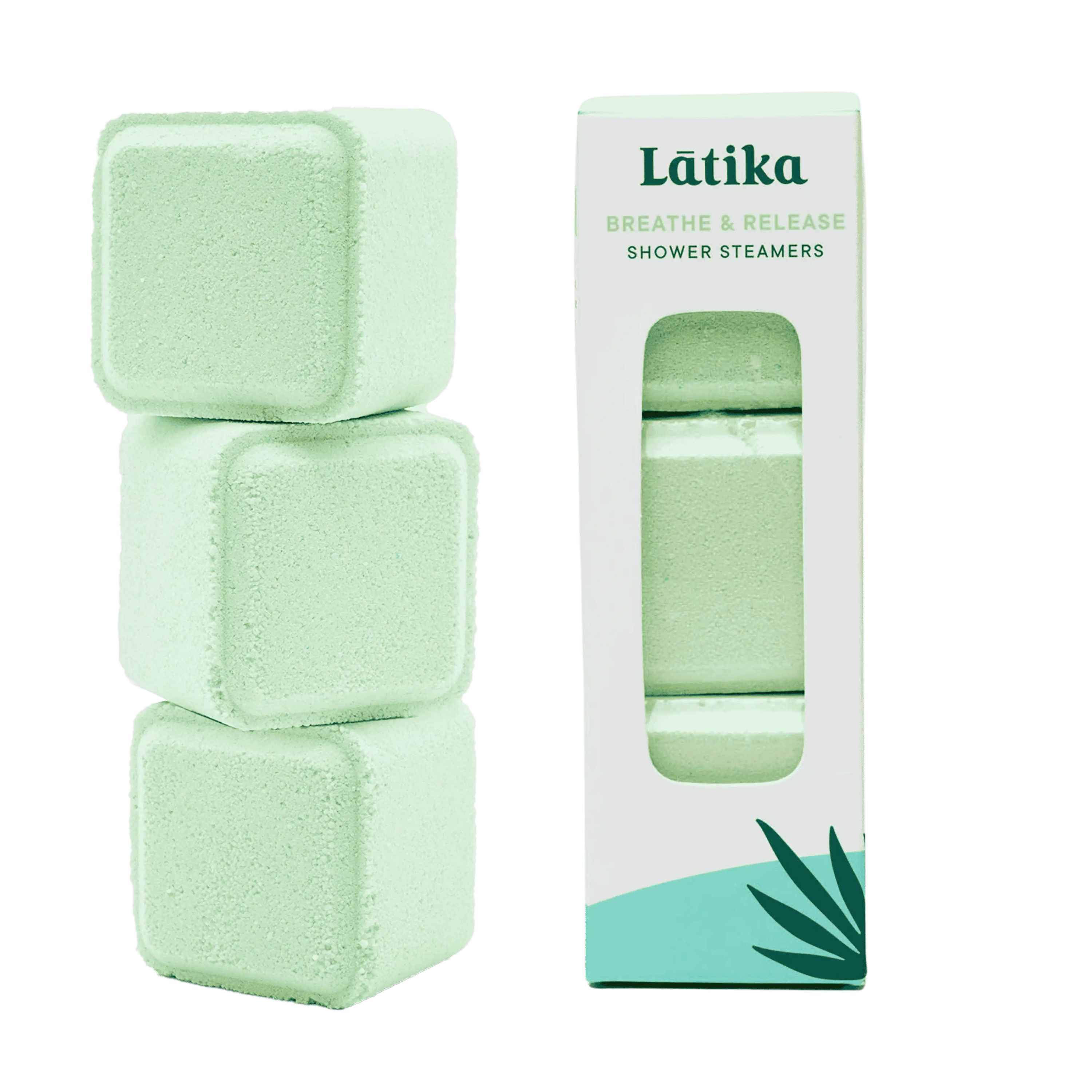Green shower steamers with a breathe and release essential oil bled for cold relief