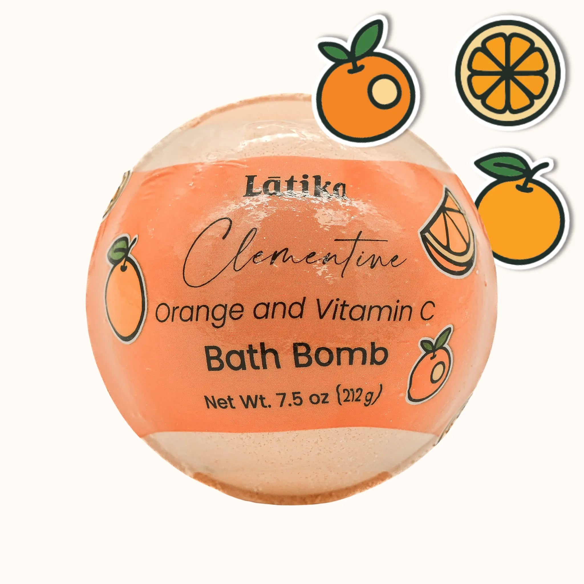 Orange bath bomb with &