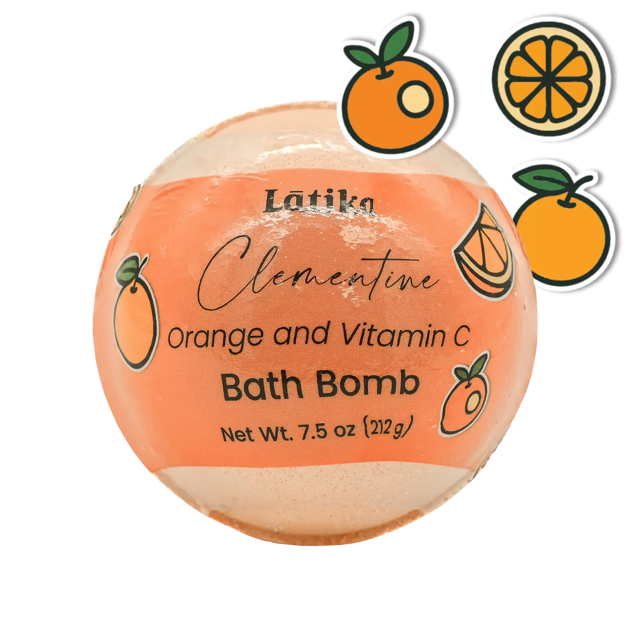 Orange bath bomb with &
