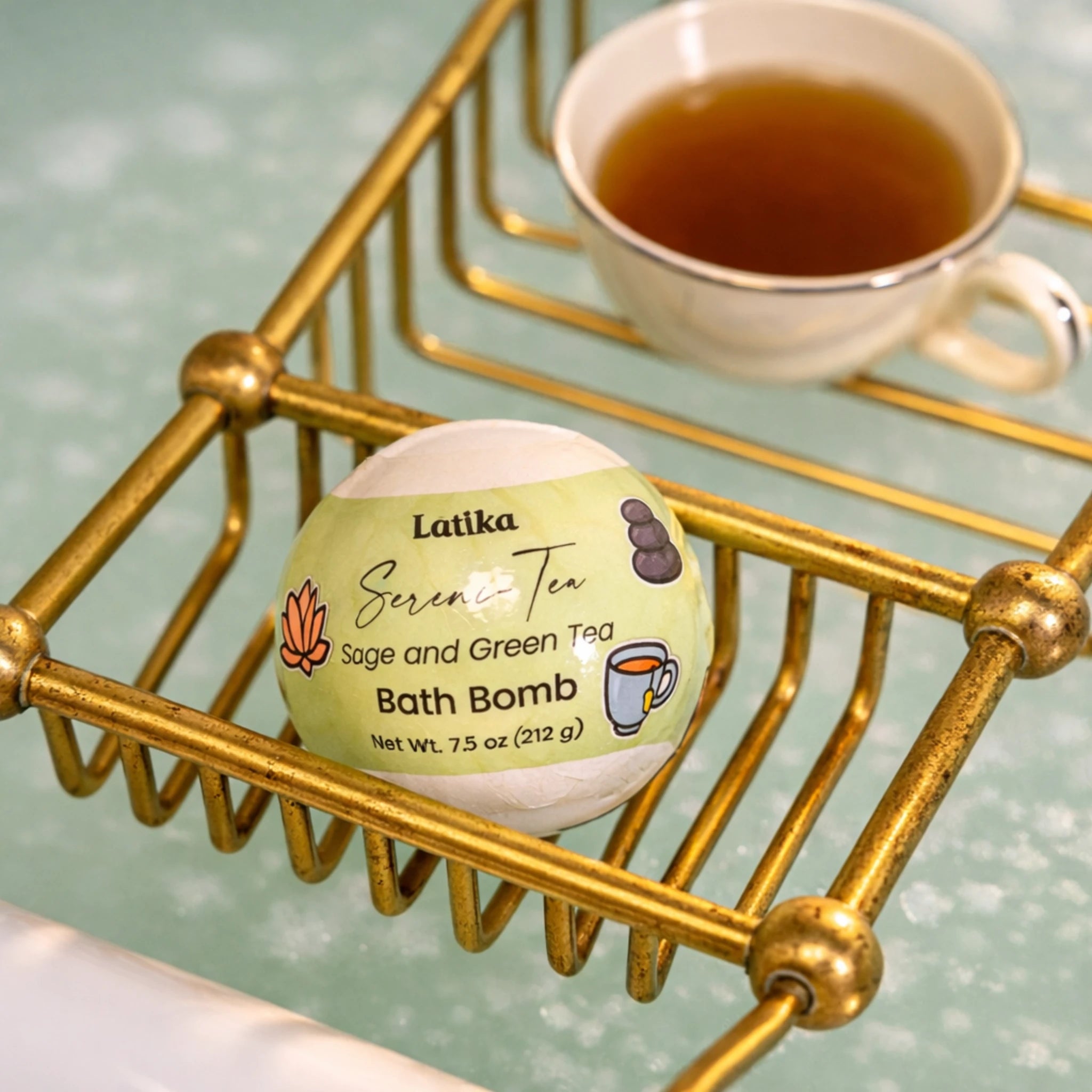 Bath bomb with &