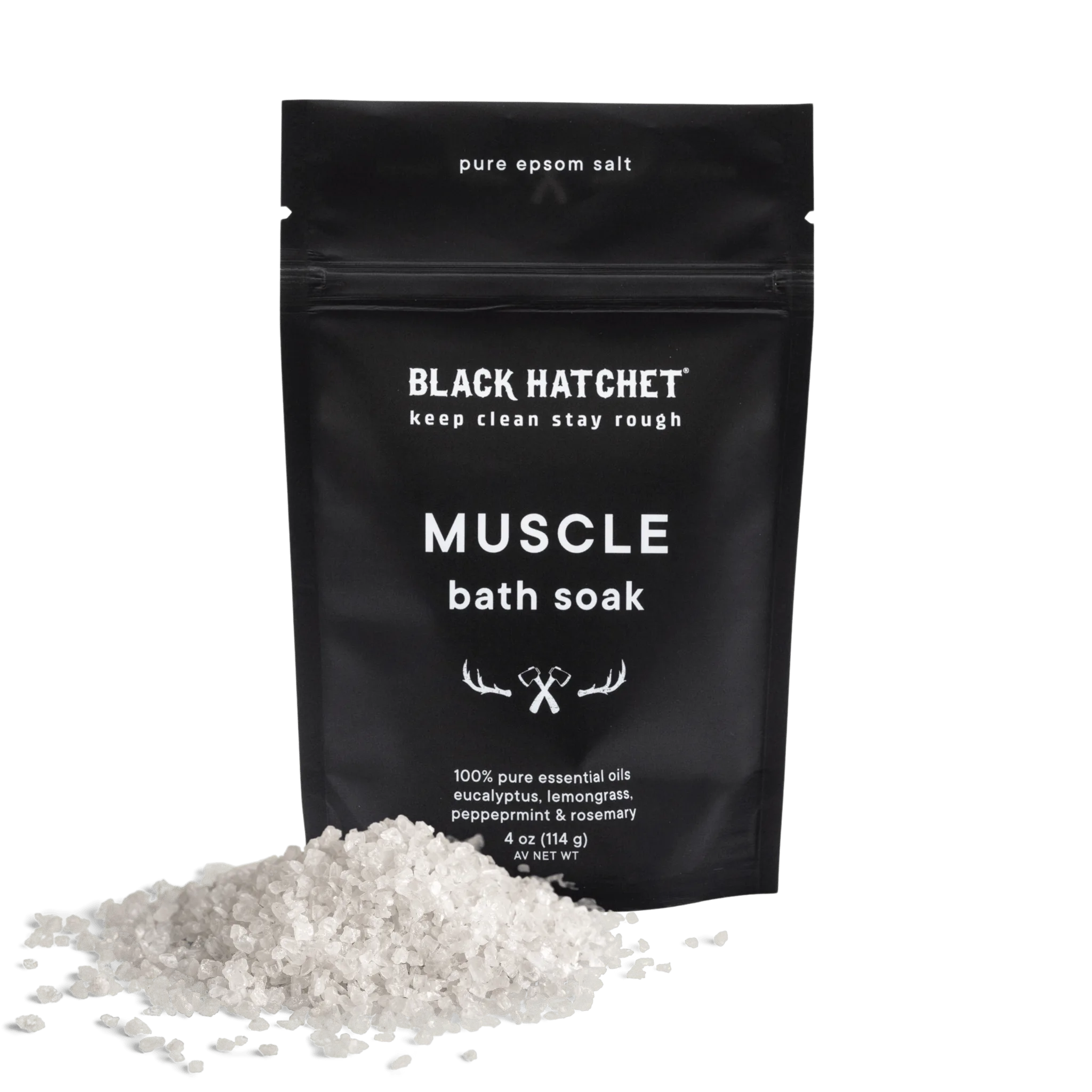 Black Hatchet Muscle bath soak with epsom and essential oils for muscle recovery for men