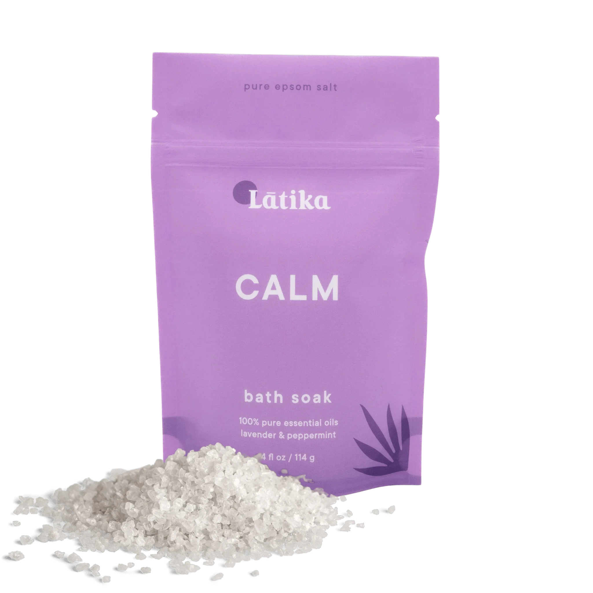 A package of Latika brand Epsom salt bath soak with the word &