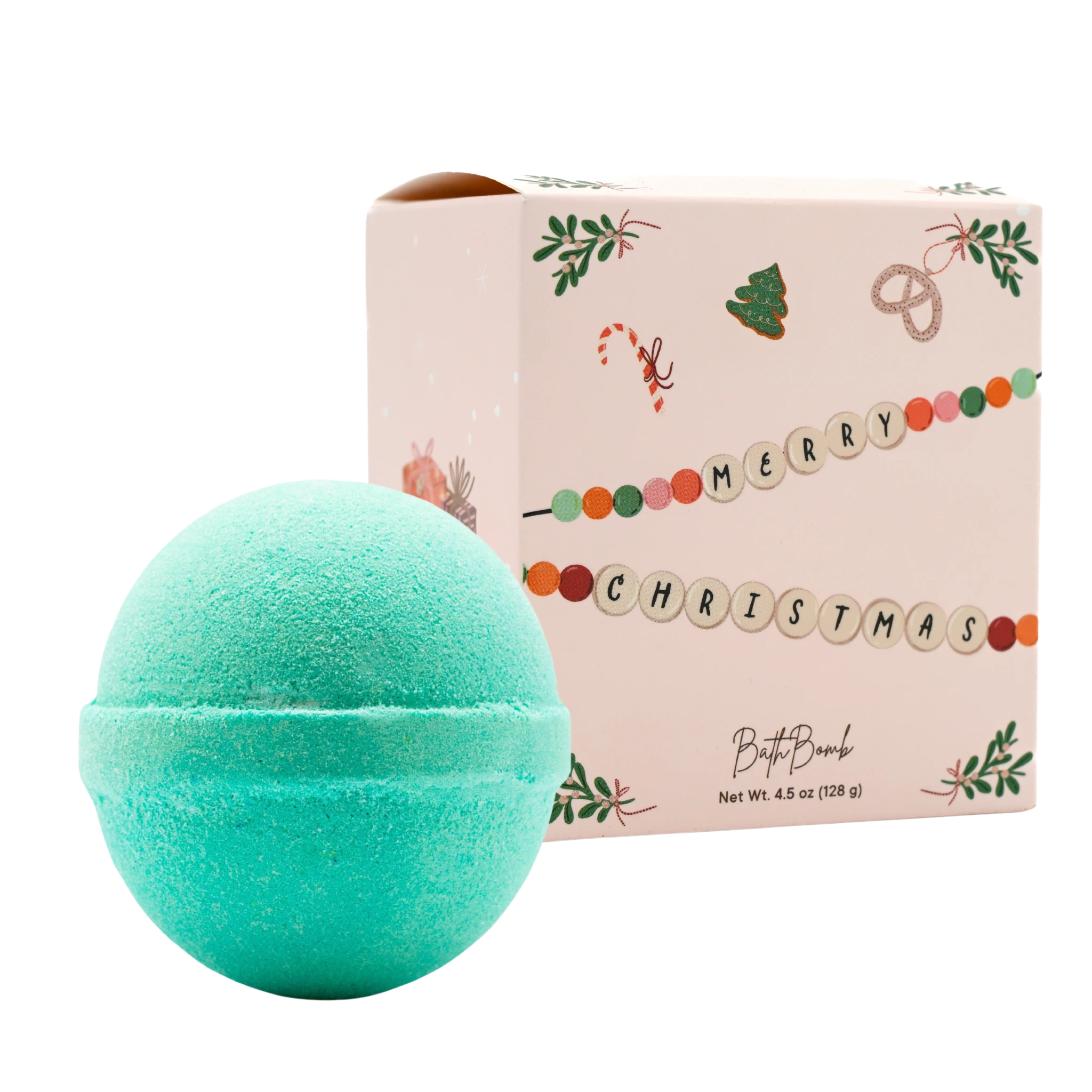 Turquoise bath bomb with a &