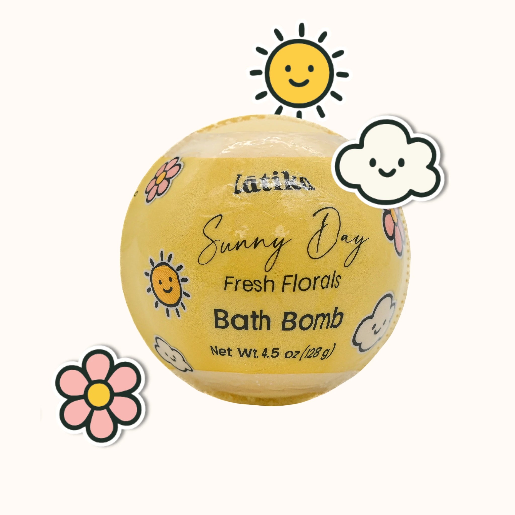 Yellow bath bomb with &