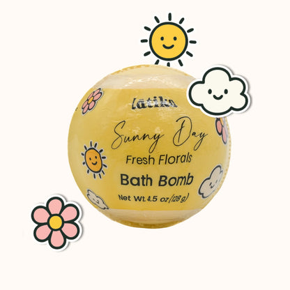 Yellow bath bomb with &